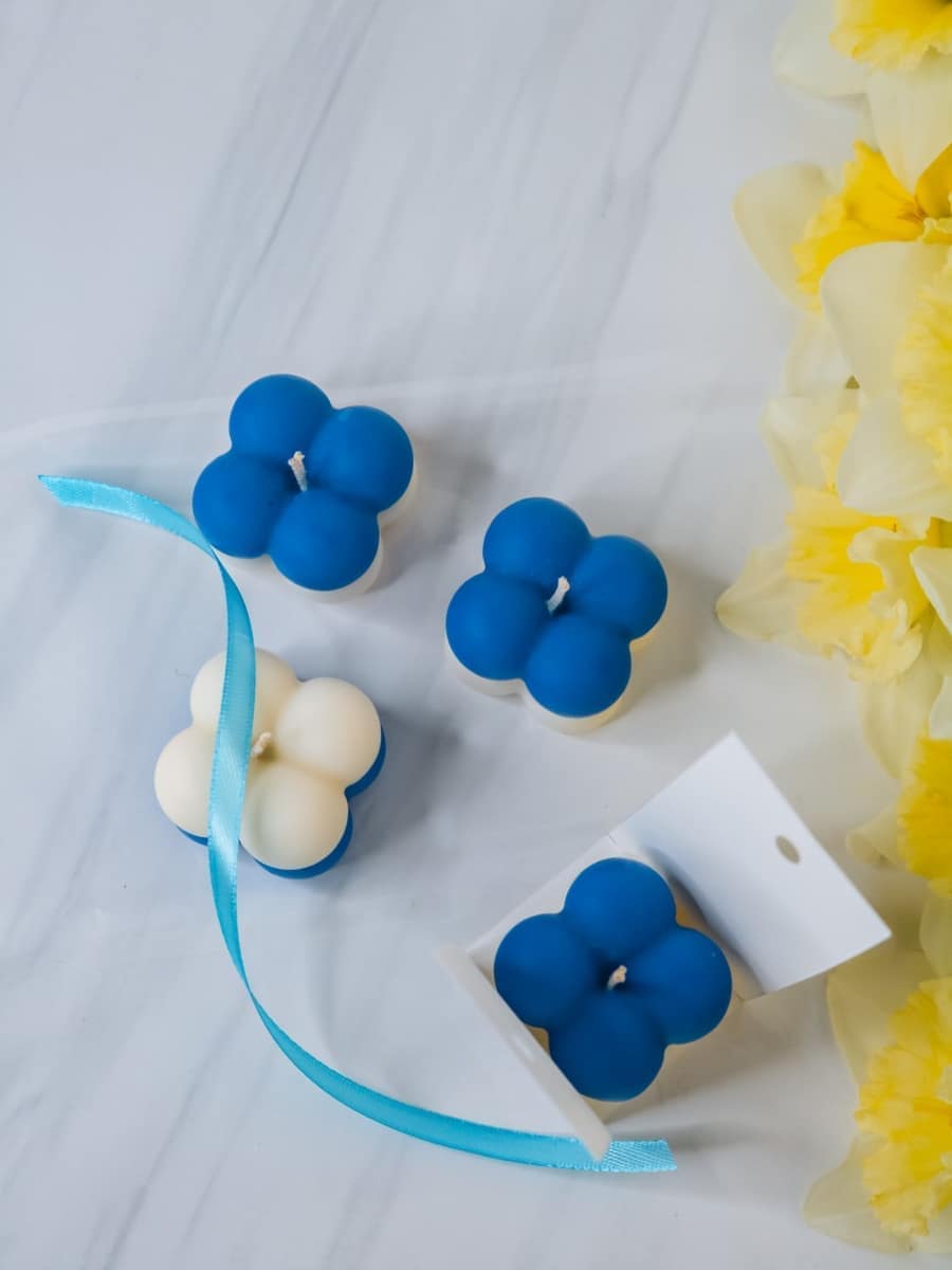 Marturii Botez lumanare Bubble - cartonat & fundita - imagine 5